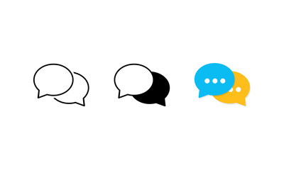 Poster - Speech bubble icon set. Chat, message, dialog. Vector on isolated white background. Eps 10.