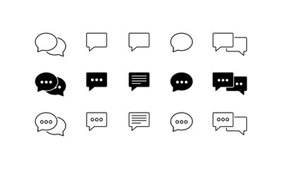 Poster - Speech bubble icon set. Vector on isolated white background. Eps 10.