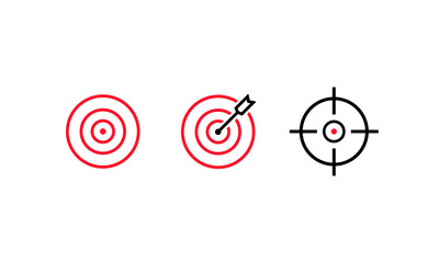 Poster - Goal, target, aim icon line set. Arrow, idea, perfect hit, winner concept. Vector on isolated white background. Eps 10.