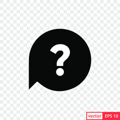 Wall Mural - Question Mark in Bubble Icon design template on transparent background. Vector EPS 10