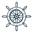 Symbol of sailor ships rudder.. Nautical ship helm. Marine cruises