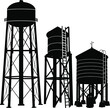 Water tower silhouette vector on white background