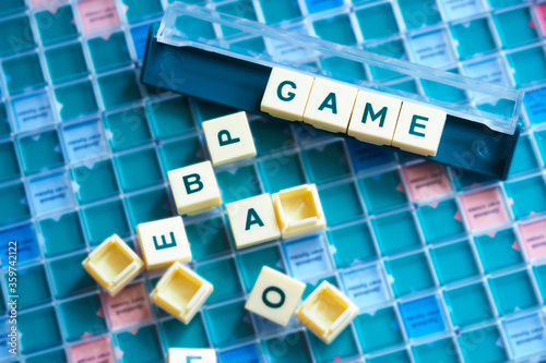 Fotomural Concept of board games. Inscription Game from letters