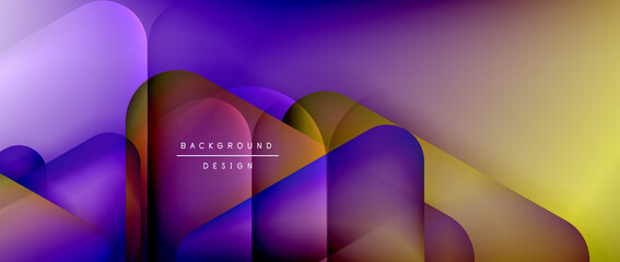 Wall Mural - Triangle shapes geometric abstract background. 3D shadow effects and fluid gradients. Modern overlapping forms wallpaper for your text message