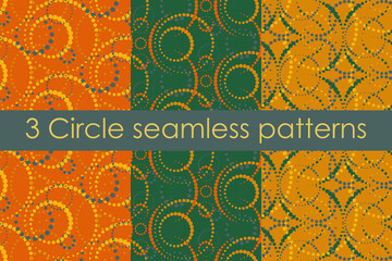 Poster - Pack of 3 summer bright seamless abstract patterns in saturated shades