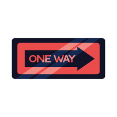 Poster - Isolated road sign one way vector design