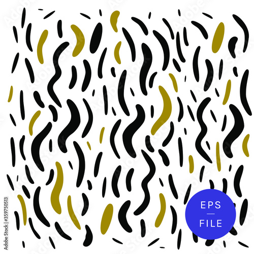 Cuadros en Lienzo Trendy animal print, zebra print black, gold accents, art deco flair hipster vector pattern