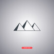 Egyptian pyramids icon in a flat modern style. 