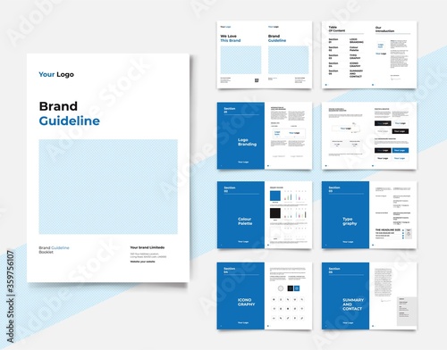 Fotomural Brand Identity Guideline Template Brand Style Guide Brochure Layout Brand Book