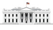Isolated North View of the White House – – 3D Illustration