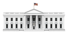 North View Of The White House With No Extra Roof Structures – Isolated. 3D Illustration