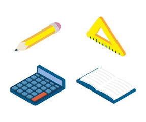 Canvas Print - set of education supplies set icons