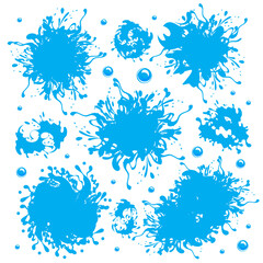 Wall Mural - Water. Splash and spray. Set. Vector image.