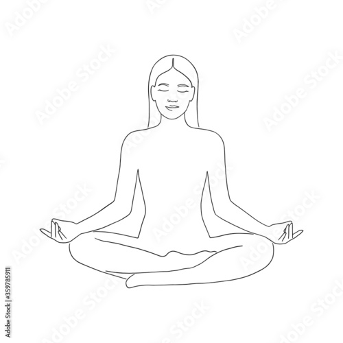 Yoga Lotus Pose Line Art Outline Drawing Vector Illustration Asana For Ajna Chakra Yoga And Cross Legged Meditation Design Minimalism Style Stock Vector Adobe Stock However, their importance in a traditional hatha yoga practice cannot be sitting on the floor with the legs out in front, the practitioner will first draw the right heel in towards the sitting bone closing the joint before taking the. yoga lotus pose line art outline