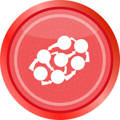 Poster - Graph Icon on Button . Trendy flat style sign isolated on white background