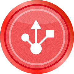 Poster - USB 2.0 or 3.0 sign icon on glossy button web icon