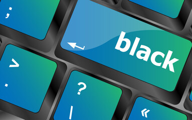 Poster - black word. enter button on computer pc keyboard key