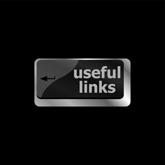 Poster - useful links keyboard button - business concept. laptop icon