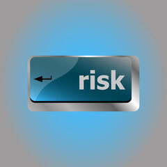 Poster - risk management keyboard key showing business insurance concept
