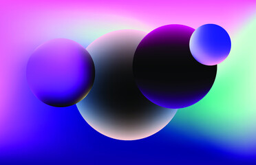 Poster - Abstract geometic background with composition of colorful circles.