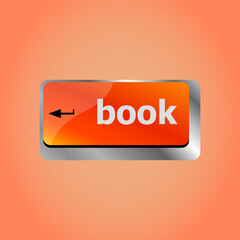 Poster - book button on keyboard keys - business concept