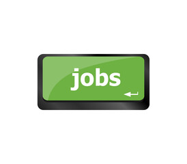 Poster - Computer keyboard with Jobs enter key - business concept