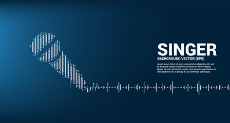 Aufkleber - Sound wave microphone icon Equalizer background. karaoke and concert graphic visual style concept