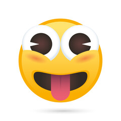 Canvas Print - emoji face crazy funny character