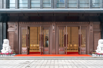 Wall Mural - Entrance and exit gate of office building