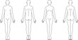 人体のイラスト。男性女性の略図