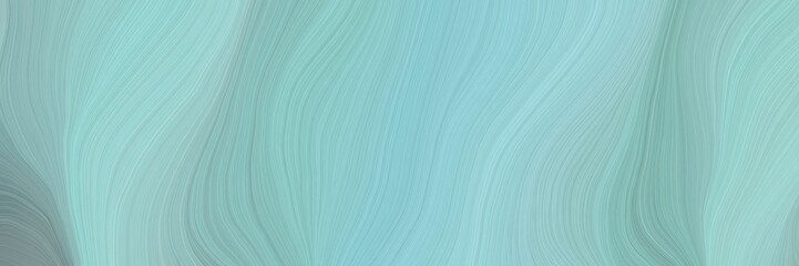 Poster - soft creative waves graphic with smooth swirl waves background design with pastel blue, light slate gray and cadet blue color