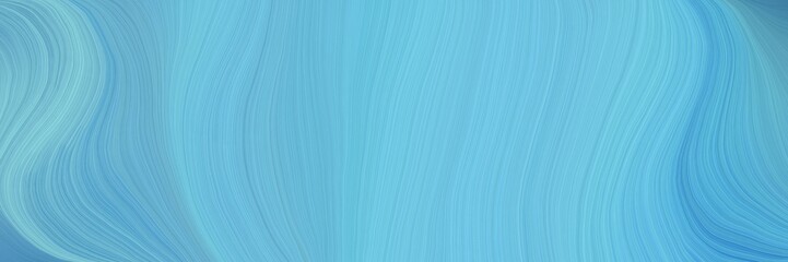 Poster - soft abstract artistic waves graphic with curvy background design with sky blue, steel blue and cadet blue color