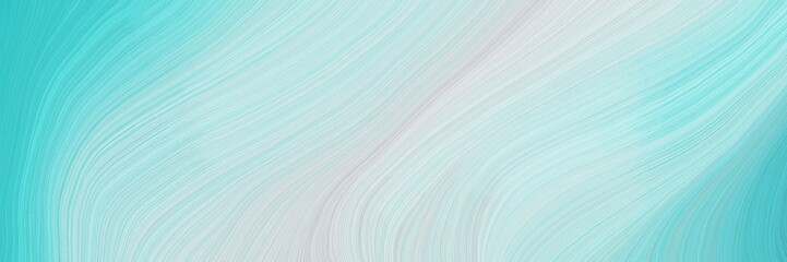 Poster - soft background graphic with contemporary waves illustration with powder blue, medium turquoise and sky blue color