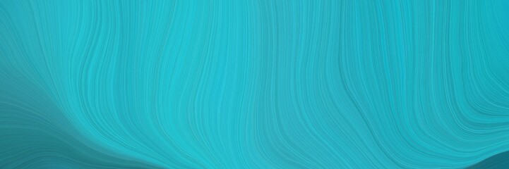 Poster - soft creative waves graphic with modern soft swirl waves background illustration with light sea green, teal blue and turquoise color