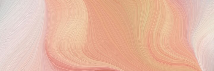 Poster - soft creative waves graphic with modern soft curvy waves background design with burly wood, light gray and baby pink color