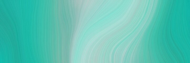Poster - soft creative waves graphic with abstract waves illustration with light sea green, pastel blue and medium aqua marine color