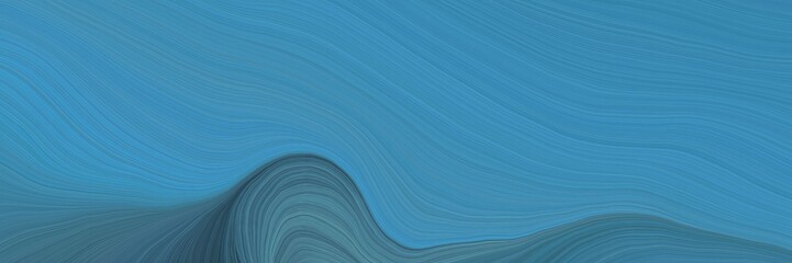 Poster - soft creative waves graphic with smooth swirl waves background illustration with steel blue, teal blue and dark slate gray color