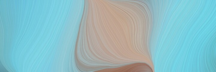 Poster - soft abstract artistic waves graphic with contemporary waves design with sky blue, tan and dark gray color