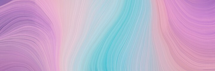 Poster - soft creative waves graphic with contemporary waves illustration with pastel violet, sky blue and medium turquoise color