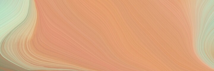 Poster - soft abstract art waves graphic with elegant curvy swirl waves background illustration with dark salmon, pastel gray and tan color