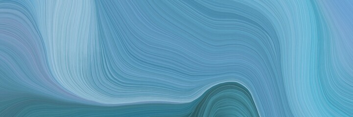 Poster - soft artistic art design graphic with elegant curvy swirl waves background illustration with cadet blue, light steel blue and teal blue color