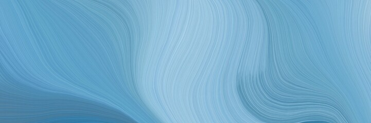 Poster - soft abstract artistic waves graphic with smooth swirl waves background illustration with corn flower blue, light blue and teal blue color