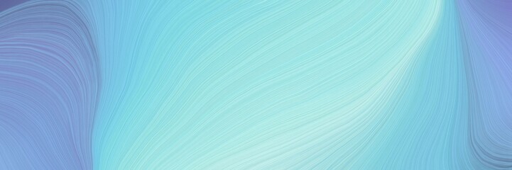 Poster - soft abstract artistic waves graphic with modern curvy waves background illustration with sky blue, pale turquoise and corn flower blue color