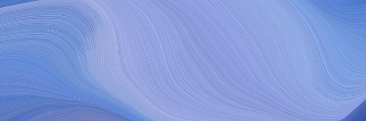 Poster - soft abstract artistic waves graphic with modern curvy waves background illustration with corn flower blue, light pastel purple and steel blue color