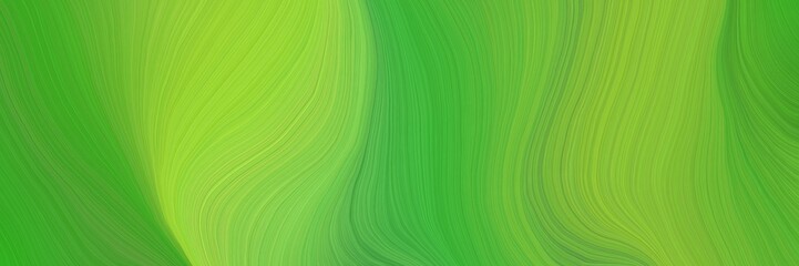 Poster - soft artistic art design graphic with curvy background illustration with moderate green, yellow green and forest green color