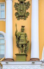 Poster - Details of Triumfalnaya Arka or Arch of Triumph built to celebrate victory over Napoleon in Palace Square Saint Petersburg Russia