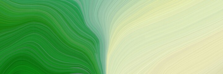 Poster - colorful vibrant abstract artistic waves graphic with modern waves background design with forest green, tea green and dark sea green color