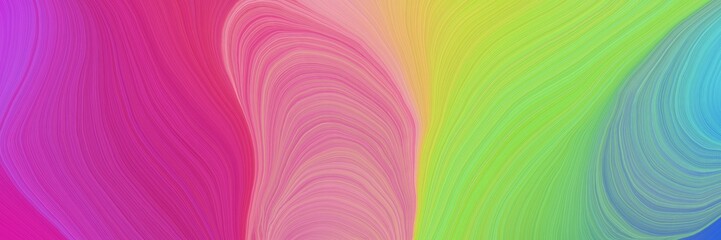 Aufkleber - colorful vibrant abstract artistic waves graphic with modern soft swirl waves background design with dark khaki, medium violet red and dark sea green color