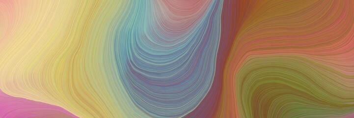 Poster - colorful vibrant artistic art design graphic with modern soft curvy waves background illustration with rosy brown, gray gray and brown color