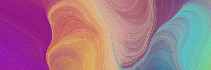 Aufkleber - colorful vibrant abstract artistic waves graphic with modern soft swirl waves background illustration with rosy brown, dark magenta and cadet blue color